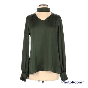 Vince Camuto Women Long Sleeve Blouse Green Size XS